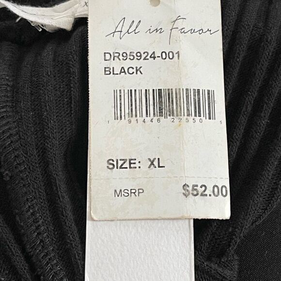 All in Favor Black Rib Knit Apron Wrap Maxi Dress Size: XL Color: Black - Picture 9 of 11